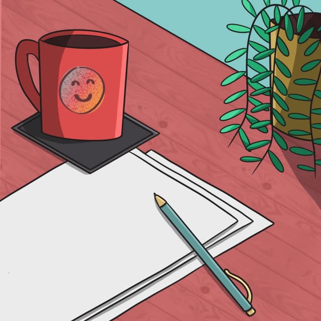 An illustration of someone writing notes